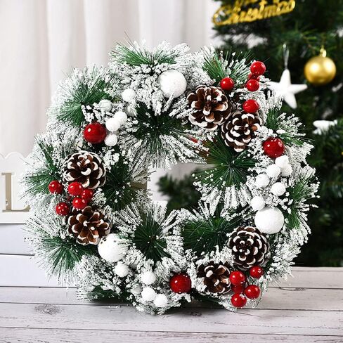 Christmas Wreath Winter Wreath for Front Door Xmas Party Favors Decoration Accessories Door Window Porch Pendant in Saudi Arabia
