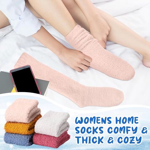 Liitrsh 12 Pairs Fuzzy Socks for Women Knee Fuzzy Socks Long Slipper Socks Warm Cute Winter Socks High Cozy Christmas Fluffy Socks for Women Comfort Sleeping Home, 12 Colors in Saudi Arabia