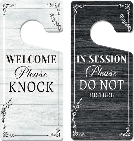 Do Not Disturb Hanger Sign - 2 PCS Session In Progress Plastic Double Sided Door Sign PVC Door Knob Sign for Office Therapists Office Meeting Yoga Home Hotel in Kuwait