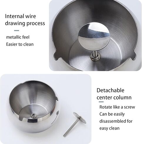 Large Outdoor Ashtray with Lid, hanlongyu Stainless Steel Ash Tray Sets for Weed, Metal Windproof Ashtrays for Cigarettes, Smokers, Desktop Smoking Ashtray Office Patio Home Decor in Saudi Arabia