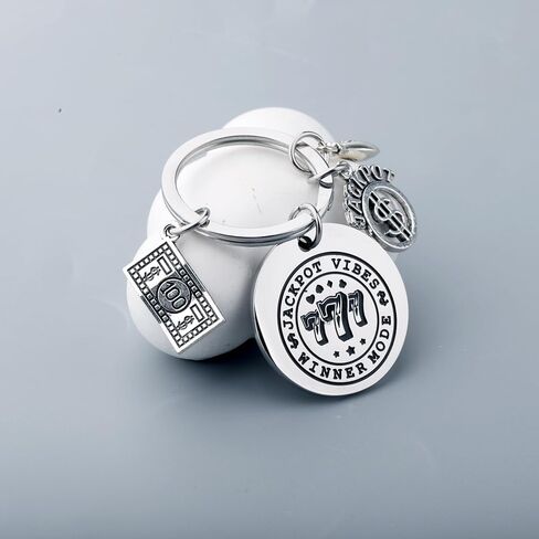 Casino Lover Gift Slot Machine Lucky 777 Las Vegas Gambling Keychain Gambler Ticket Jewelry Jackpot Vibes Winner Mode in Saudi Arabia