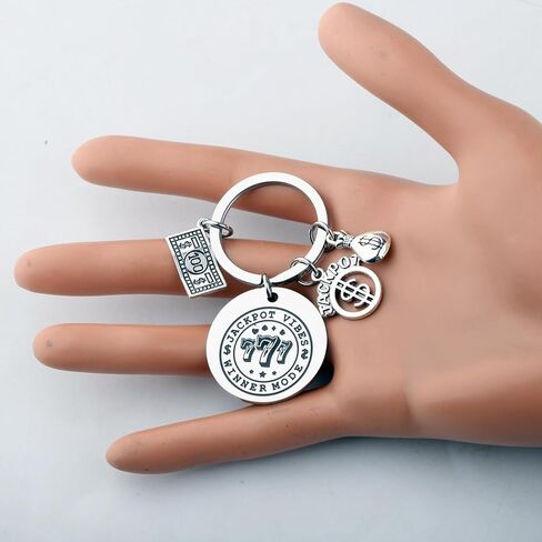 Casino Lover Gift Slot Machine Lucky 777 Las Vegas Gambling Keychain Gambler Ticket Jewelry Jackpot Vibes Winner Mode in Saudi Arabia