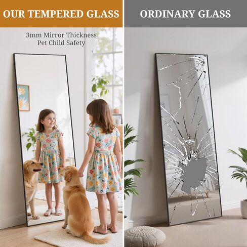 Full Length Mirror 56"x15" Full Body Mirror Arched Free Standing Wall Mounted Leaning Floor Mirrors with Stand Aluminum Alloy Frame for Bedroom Cloakroom, Gold in Saudi Arabia