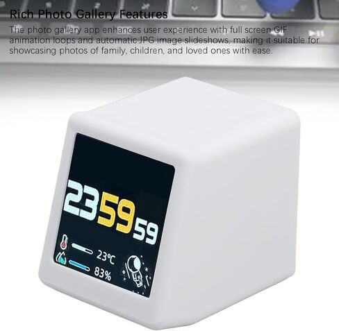 Pomya Bitcoin Stock Ticker Monitor Display Time Weather, WiFi Desktop Digital Clock, Multifunctional Easy Using Versatile App Integration and Photo Gallery Features in Saudi Arabia