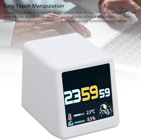Pomya Bitcoin Stock Ticker Monitor Display Time Weather, WiFi Desktop Digital Clock, Multifunctional Easy Using Versatile App Integration and Photo Gallery Features in Saudi Arabia