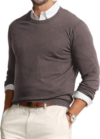 JMIERR Men's Wool Blend Sweaters Classic Crew Neck Casual Old Money Fall Sweaters in Saudi Arabia