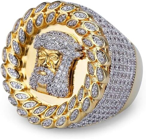 14K Gold Men's Cat Eye Moissanite Ring, Hip Hop Style Bold Statement Jewelry, Unique Gift for Him and Trendy Mens Fashion Accessory in Saudi Arabia