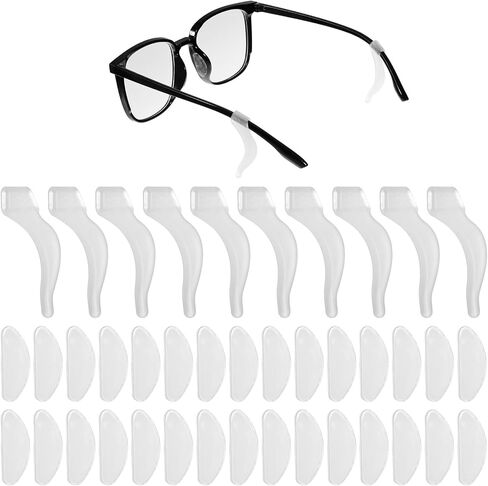 40 Pairs Eyeglasses Nose Pads Ear Clips 0.75in Adhesive Anti Slip Clear Silicone Nose Grips Comfort Soft Silicone Glasses Grips for Sunglasses Reading Glasses in Saudi Arabia