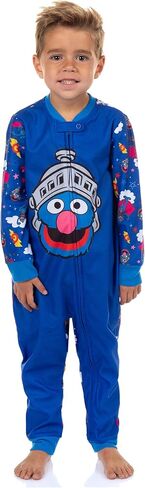 Sesame Street Super Grover Pajamas Toddler Fleece Zip Front Footless Sleeper in Saudi Arabia