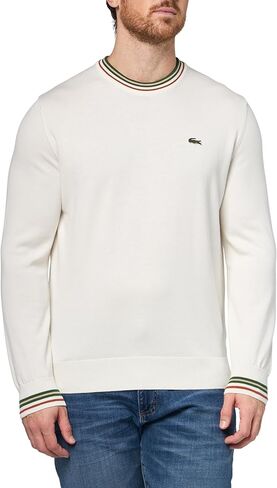 Lacoste Men's Striped Cotton Jersey Sweater in Saudi Arabia