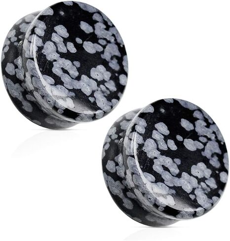 BodyJewelryOnline 2 قطعة ندفة الثلج حجر السج شبه الكريمة الصلبة الحجر السرج صالح المقابس الأذن مقاييس الأنفاق نقالة المتوسع ثقب 3 مللي متر-25 مللي متر in Saudi Arabia