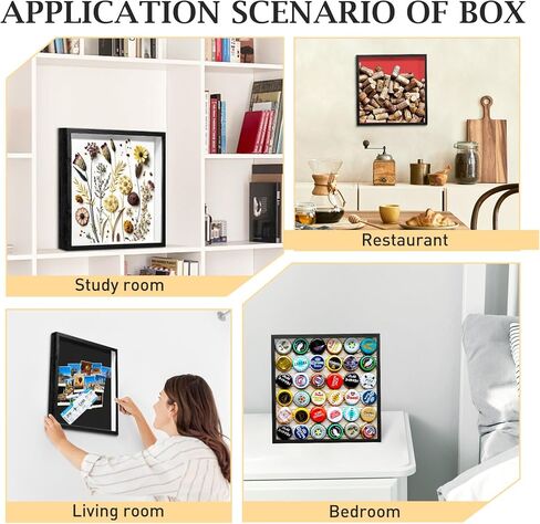 صندوق ظلال أرشيف مغامرات السفر للذكريات - إطار صندوق ظلال مقاس 12 × 12 بوصة مع فتحات لذاكرة السفر حافظة عرض تذكارية للتذاكر والبطاقات البريدية والمتحف وحقيبة عرض إطار السفر، أسود in Saudi Arabia