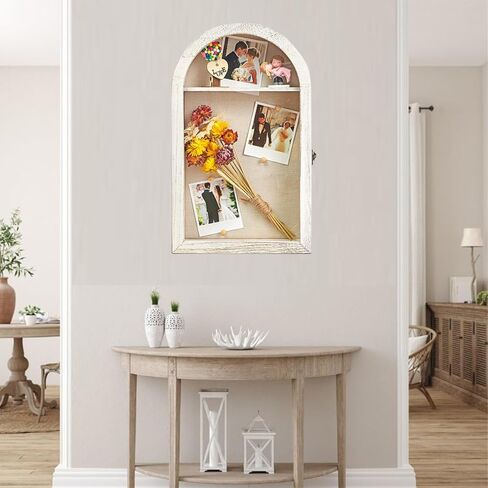 إطار صندوق ظلال مقاس 11 × 16 مع زجاج شبكي، إطار صندوق ظل عميق مع ظهر من الكتان وأرفف قابلة للإزالة، علبة عرض زجاجية خشبية للميداليات والصور والتذكارات والجوائز، عمق 4 بوصات (أبيض) in Kuwait