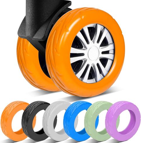 8 Pcs Upgraded Luggage Wheel Covers, Suitcase Protector, Wear-Resistant Anti-Noise Silicone Wheel Covers for 2-2.4" Spinner Wheels, Travel Accessories for Carry On Luggage (Black, Small) in Saudi Arabia