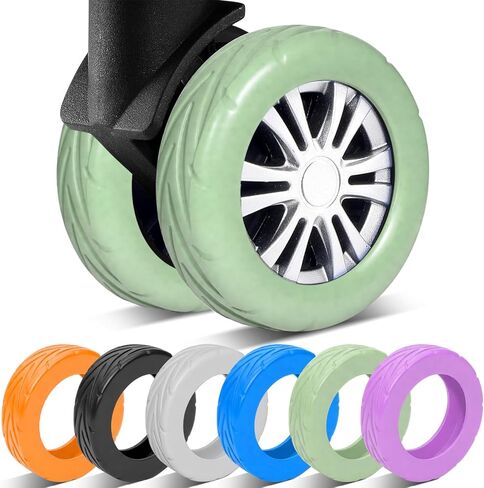 8 Pcs Upgraded Luggage Wheel Covers, Suitcase Protector, Wear-Resistant Anti-Noise Silicone Wheel Covers for 2-2.4" Spinner Wheels, Travel Accessories for Carry On Luggage (Black, Small) in Saudi Arabia