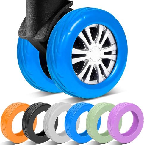 8 Pcs Upgraded Luggage Wheel Covers, Suitcase Protector, Wear-Resistant Anti-Noise Silicone Wheel Covers for 2-2.4" Spinner Wheels, Travel Accessories for Carry On Luggage (Black, Small) in Saudi Arabia