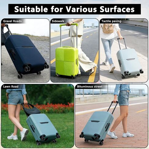 8 Pcs Upgraded Luggage Wheel Covers, Suitcase Protector, Wear-Resistant Anti-Noise Silicone Wheel Covers for 2-2.4" Spinner Wheels, Travel Accessories for Carry On Luggage (Black, Small) in Saudi Arabia