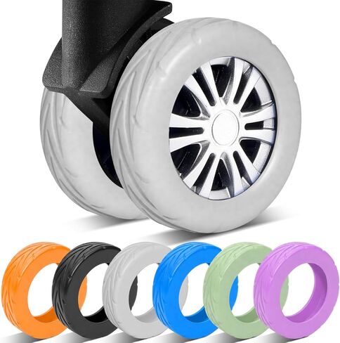 8 Pcs Upgraded Luggage Wheel Covers, Suitcase Protector, Wear-Resistant Anti-Noise Silicone Wheel Covers for 2-2.4" Spinner Wheels, Travel Accessories for Carry On Luggage (Black, Small) in Saudi Arabia