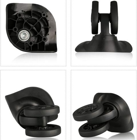 Luggage Wheels Replacement, (Set of a Pair) 360 Degree Swivel Luggage Mute Wheel Suitcase Replacement Repair Wheels Parts Spinner, Black in Saudi Arabia