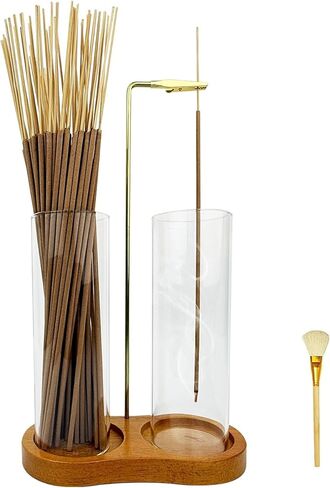 2 in 1 Glass Incense Holder for Sticks, Incense Burner with Ash Catcher, Hanging Incense Holders with Glass Ash Catcher for Meditation, Yoga, Spa, Home Decor, Room in Saudi Arabia