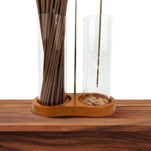 2 in 1 Glass Incense Holder for Sticks, Incense Burner with Ash Catcher, Hanging Incense Holders with Glass Ash Catcher for Meditation, Yoga, Spa, Home Decor, Room in Saudi Arabia
