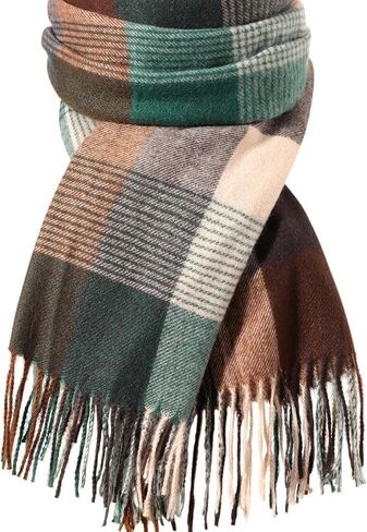 وشاح للنساء - الأوشحة للنساء الشتاء الدافئ متماسكة كبيرة منقوشة ، وشاح للسيدات الكشمير in Kuwait