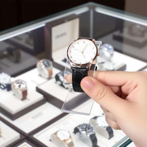 Prasacco Clear Watch Display Stand، 2 Pack Watch حامل منظم الساعات عرض موقف الرف لتخزين المجوهرات سوار، رف عرض الساعات الشفافة in Saudi Arabia