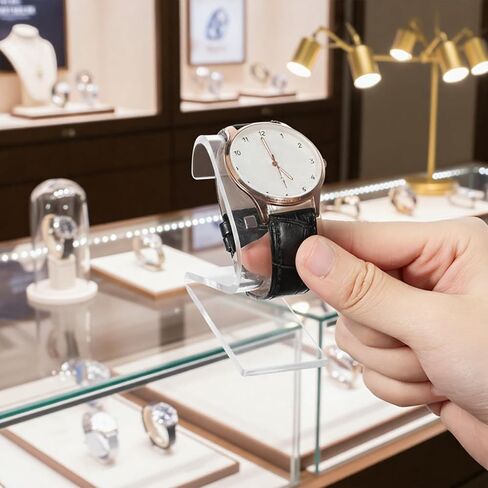 Prasacco Clear Watch Display Stand، 2 Pack Watch حامل منظم الساعات عرض موقف الرف لتخزين المجوهرات سوار، رف عرض الساعات الشفافة in Saudi Arabia
