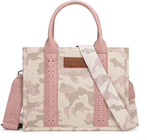 Montana West Wrangler Tote Bag for Women Western Camo Pattern Canvas Crossbody bag Handbag Vintage Design WG286-8120SPK in Saudi Arabia