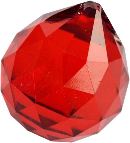 fengshuisale 30mm Crystal Ball Prisms for Chandelier, Ceiling Light, Christmas Tree, Window Display, Wedding Display, Curtains W Red String Bracelet (Red) in Saudi Arabia