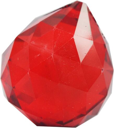 fengshuisale 30mm Crystal Ball Prisms for Chandelier, Ceiling Light, Christmas Tree, Window Display, Wedding Display, Curtains W Red String Bracelet (Red) in Saudi Arabia