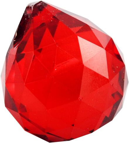 fengshuisale 30mm Crystal Ball Prisms for Chandelier, Ceiling Light, Christmas Tree, Window Display, Wedding Display, Curtains W Red String Bracelet (Red) in Saudi Arabia