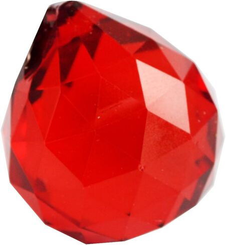 fengshuisale 30mm Crystal Ball Prisms for Chandelier, Ceiling Light, Christmas Tree, Window Display, Wedding Display, Curtains W Red String Bracelet (Red) in Saudi Arabia
