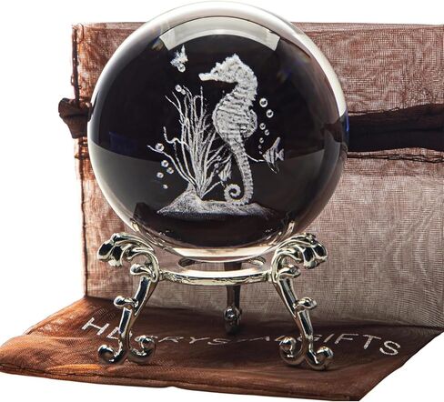 3D Crystal Ball Decoration, Equipped with a Vertical 3D Glass Crystal Tabletop Decoration, Featuring Laser-Engraved Multi-Patterns, Suitable for Homes, Offices and bedrooms. in Saudi Arabia