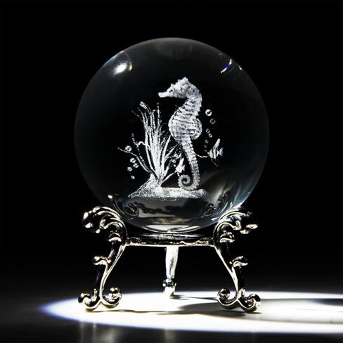 3D Crystal Ball Decoration, Equipped with a Vertical 3D Glass Crystal Tabletop Decoration, Featuring Laser-Engraved Multi-Patterns, Suitable for Homes, Offices and bedrooms. in Saudi Arabia