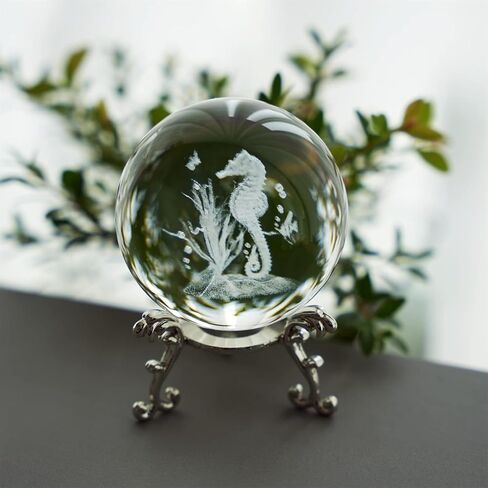 3D Crystal Ball Decoration, Equipped with a Vertical 3D Glass Crystal Tabletop Decoration, Featuring Laser-Engraved Multi-Patterns, Suitable for Homes, Offices and bedrooms. in Saudi Arabia