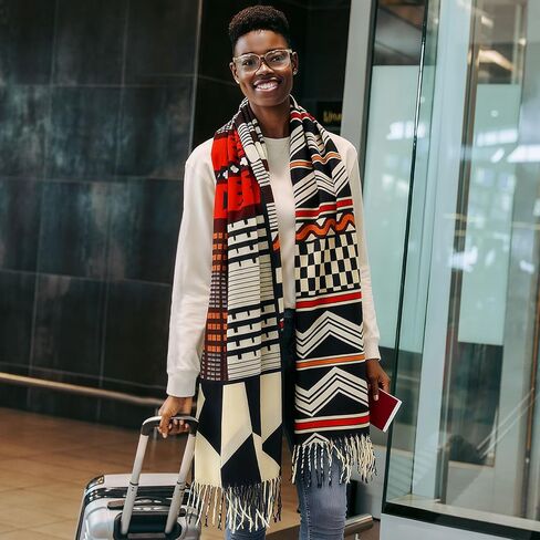 2 Pcs African Scarves Black History Month Shawls for Women African Tribal Style Warm Tassel Shawl Soft Cashmere Feel Scarf Black History Month Gifts for Women Large Wrap in Saudi Arabia
