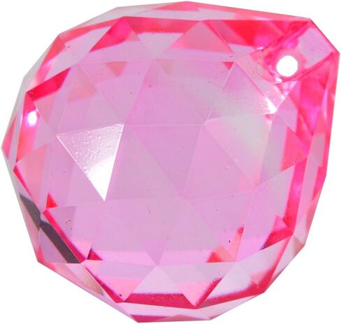 fengshuisale 30mm Crystal Ball Prisms for Chandelier, Ceiling Light, Christmas Tree, Window Display, Wedding Display, Curtains W Red String Bracelet (Red) in Saudi Arabia