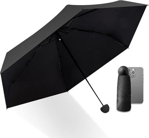 Travel Essentials Mini Umbrella for Purse With Case Small Compact UV Sun Protection Lightweight Tiny Pocket Manual Open Close Umbrella for Women and Men Fit Purse Backpack in Saudi Arabia