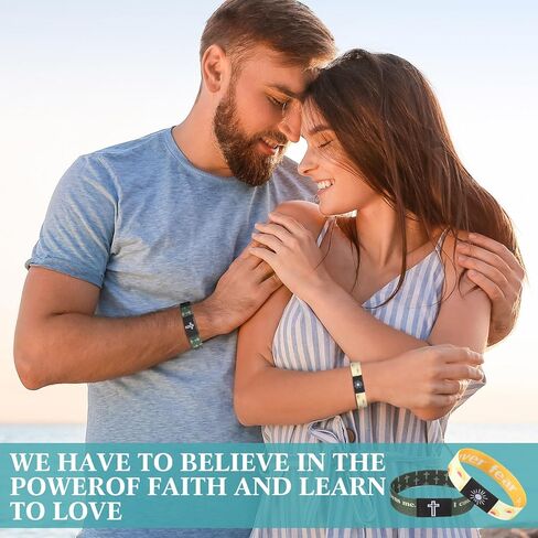 Landical 24 Pack NFC Bible Verse Bracelets Christian WWJD Scripture Wristbands for Women Men Tap-to-Read Devotional with Phone Faith Gifts for Baptism Wedding Graduation in Saudi Arabia
