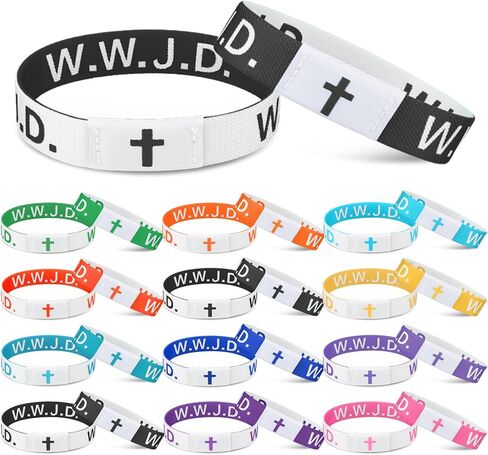 Landical 24 Pack NFC Bible Verse Bracelets Christian WWJD Scripture Wristbands for Women Men Tap-to-Read Devotional with Phone Faith Gifts for Baptism Wedding Graduation in Saudi Arabia