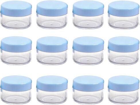 12 Pcs 15ml/0.5oz​ Small Travel Containers, Cosmetic Sample Containers with Lids BPA Free, Black Plastic Sample Container, Refillable Empty Sample Jars, Round Pot Jars for Lotion, Cream in Saudi Arabia