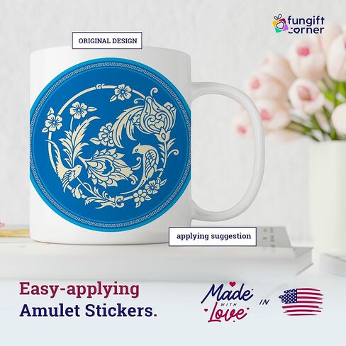 Annual Wealth Amulet 2026 Feng Shui Stickers, Symbol of Prosperity, Flow & New Beginnings, Decorative Feng Shui Stickers for Balance and Growth Energy, Made in USA (5 Pack) in Saudi Arabia