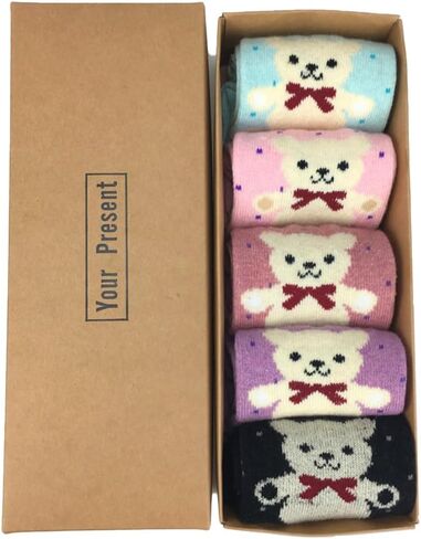 5 Pairs Christmas Reindeer Socks for Women, Christmas Socks Perfect Christma Gift for Family in Saudi Arabia