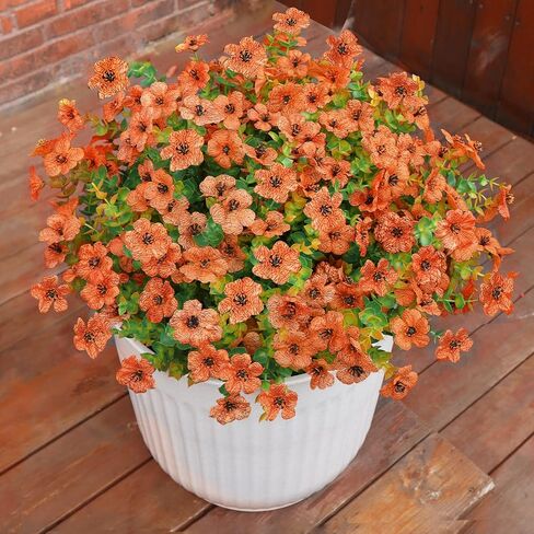 Faux Flowers for Outdoor Planters, Artificial Flowers for Outdoors, 12 Bundles Outdoor Flowers Uv Resistant, Blue, UV Resistant Fake Plant in Saudi Arabia