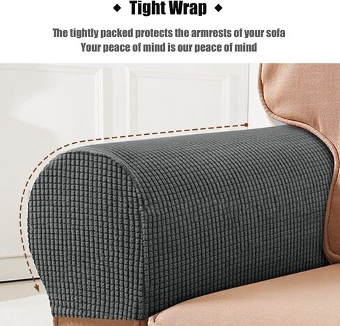 Armrest Chair Covers, Set of 2 Stretch Armchair Couch Arm Rest Cover Anti-Slip Spandex Polyester Sofa Chair Arm Caps Slipcovers for Furniture Protector,Orange in Saudi Arabia