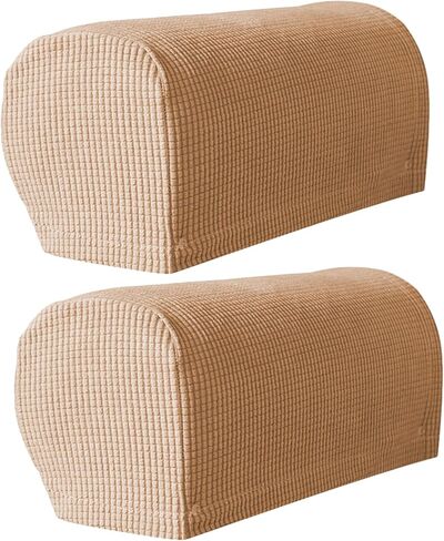 Armrest Chair Covers, Set of 2 Stretch Armchair Couch Arm Rest Cover Anti-Slip Spandex Polyester Sofa Chair Arm Caps Slipcovers for Furniture Protector,Orange in Saudi Arabia