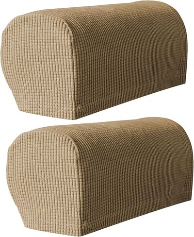 Armrest Chair Covers, Set of 2 Stretch Armchair Couch Arm Rest Cover Anti-Slip Spandex Polyester Sofa Chair Arm Caps Slipcovers for Furniture Protector,Orange in Saudi Arabia