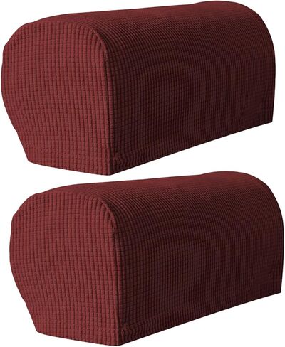 Armrest Chair Covers, Set of 2 Stretch Armchair Couch Arm Rest Cover Anti-Slip Spandex Polyester Sofa Chair Arm Caps Slipcovers for Furniture Protector,Orange in Saudi Arabia
