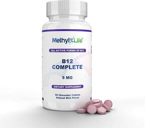 ميثيل-لايف B12 قوة احترافية كاملة نشطة B12 تكفي لمدة 3 أشهر. مضغ. 2.5 مجم ميثيل كوبالامين ميثيل، 1.25 مجم هيدروكسي ب12 و 1.25 مجم أدينوسيل كوبالامين in Kuwait